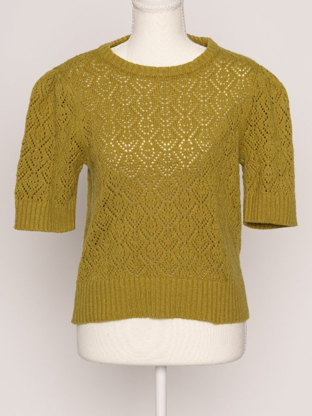 Marled Reunited Clothing Puff Sleeve Green Sweater Cottagecore Grandmacore Small